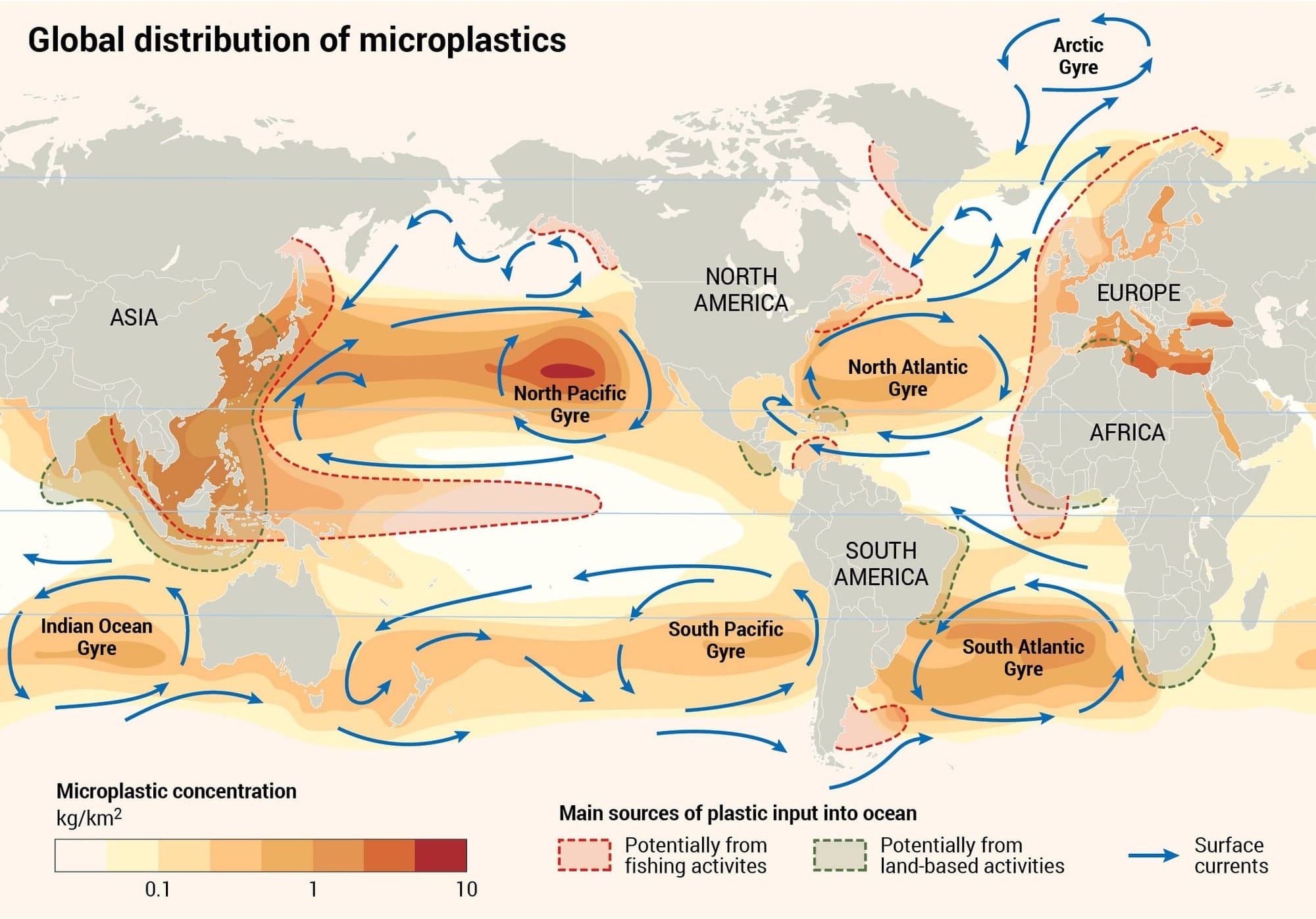 Global distribution of microplastics | UPSC